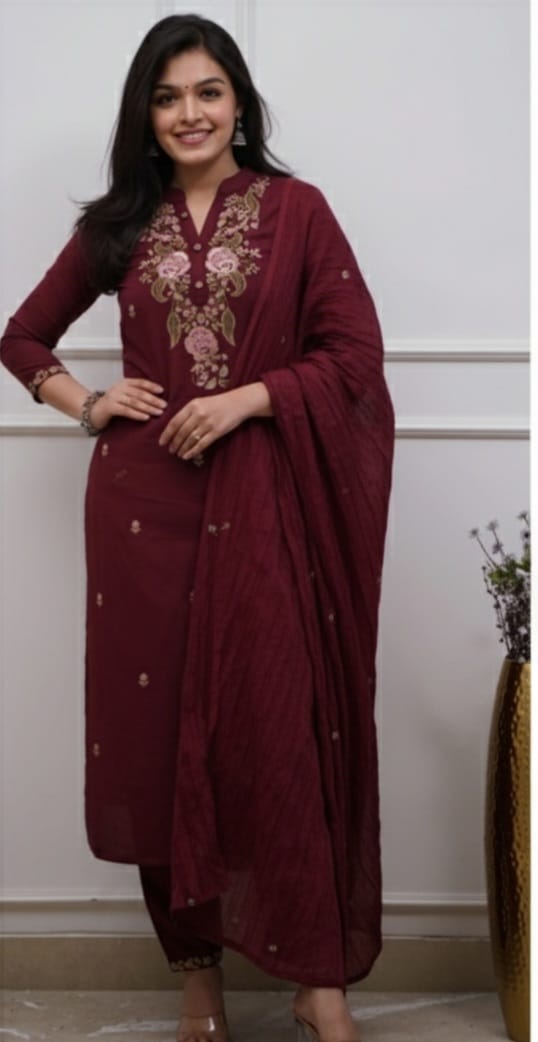 COLLER NECK EMBROIDERY 3 PCS SET (RA004) RS.999