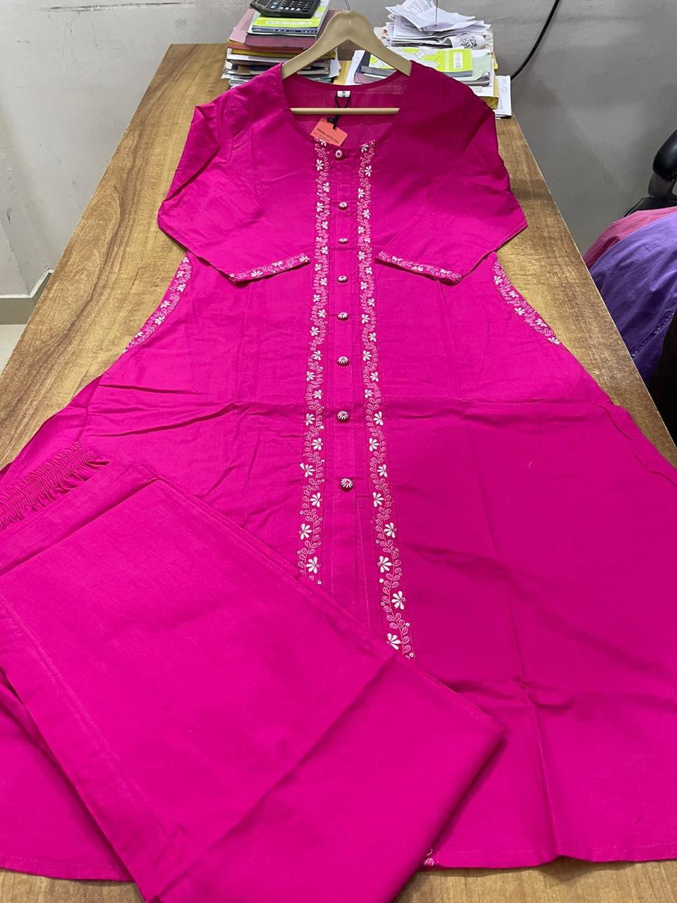 Embroidery Rani Pink Cord Set (RA002B)