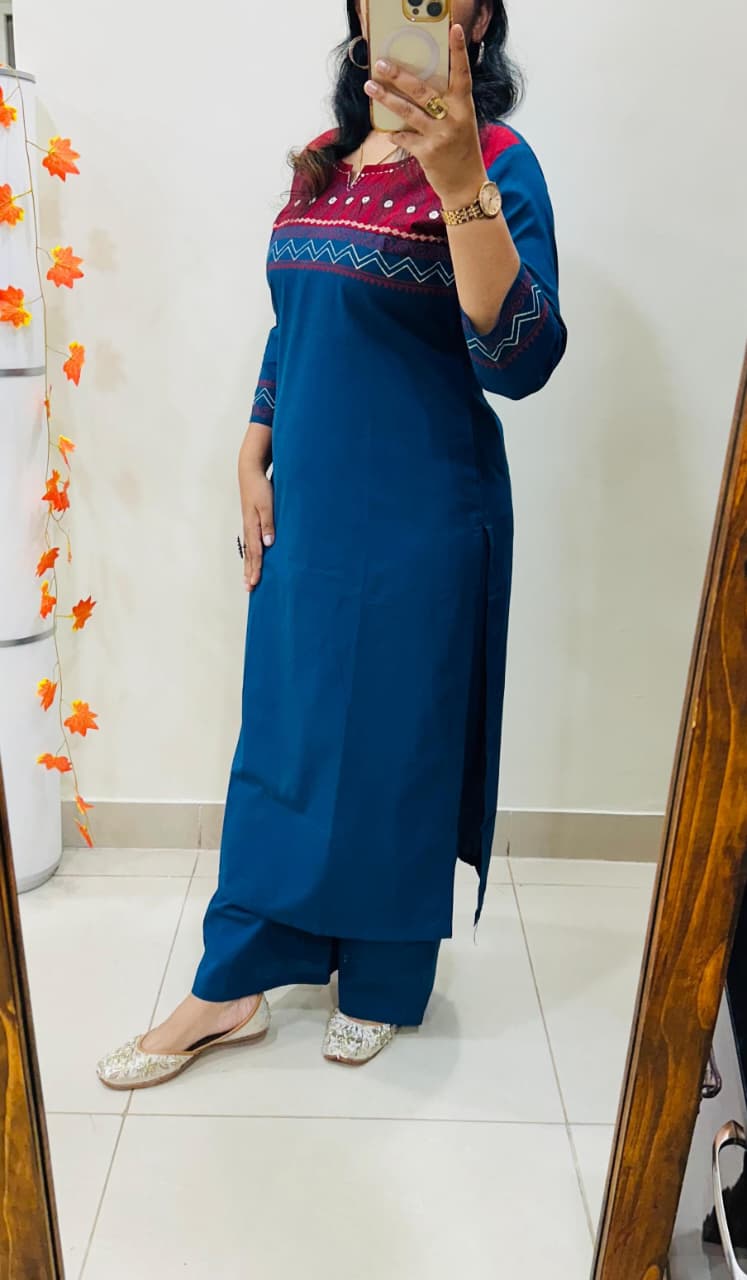 DESIGNER KURTI PALAZZO SET (RA012)